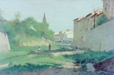 At the Mugnone River by Odoardo Borrani