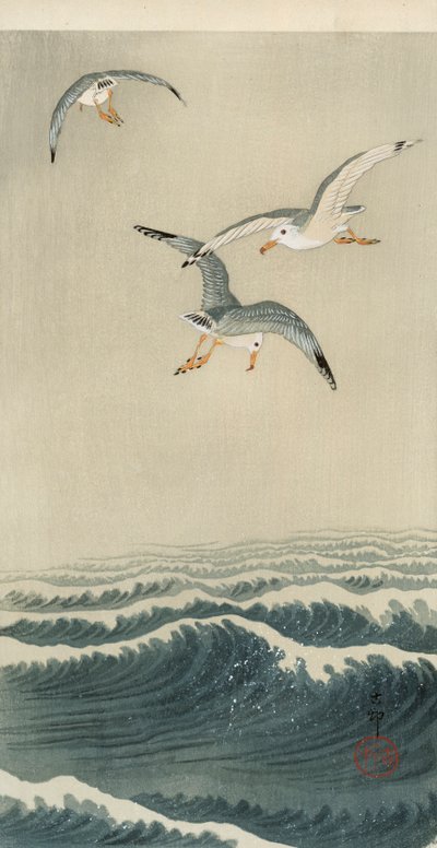 Gulls at Sea by Ohara Koson