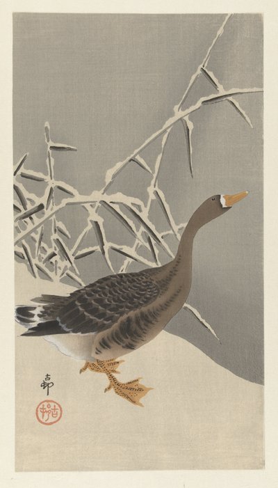 Bean Goose in the Snow by Ohara Koson