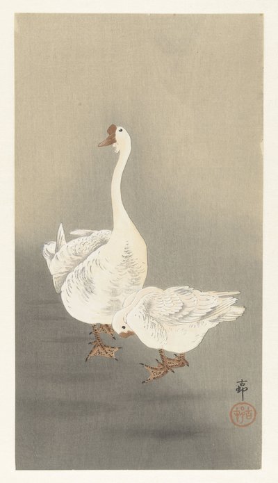 Two Geese by Ohara Koson