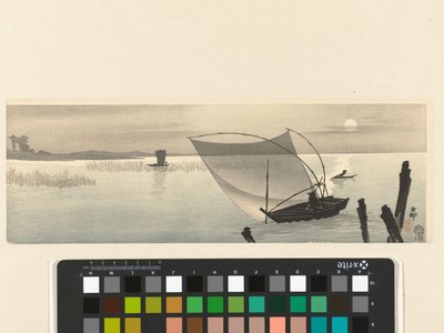 Fishing Boats by Full Moon by Ohara Koson