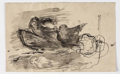 Study for "Psyche Carried Over Styx" (?) by Oluf Hartmann