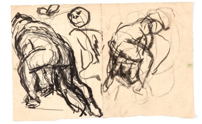 Studies of a Bent-Over Figure by Oluf Hartmann
