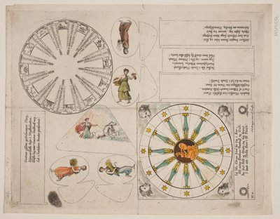 Illustration Board with Almanac Circle and Five Verses by Oluf Olufsen Bagge