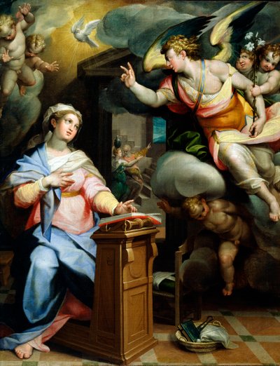 The Annunciation, 1560s by Orazio Samacchini