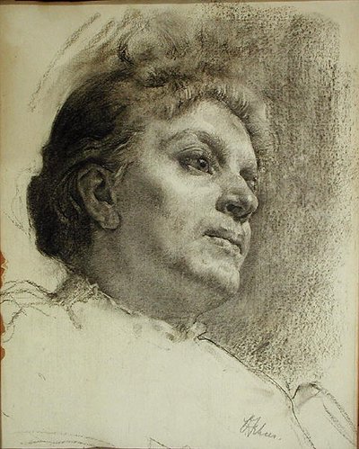 Head of a Woman by Oscar Fehrer
