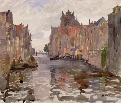 Canal in Dordrecht by Oskar Laske
