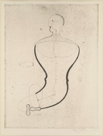 Abstract figure to the left by Oskar Schlemmer