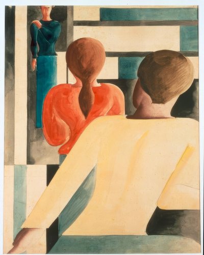 Interior in Blue, Yellow, and Red by Oskar Schlemmer