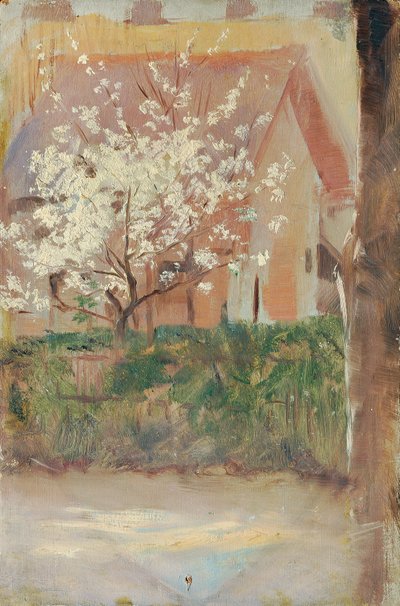 White Blooming Tree in the Front Yard by Otto Friedrich