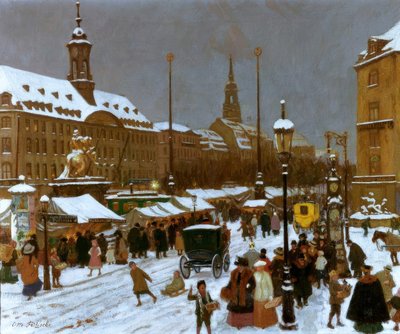Striezelmarkt on the Neustädter Markt by Otto Fritzsche