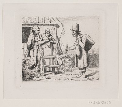 Figures at a Farmhouse by Otto Haslund