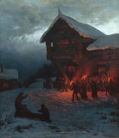Fight at a Christmas Feast, Munich by Otto Ludvig Sinding