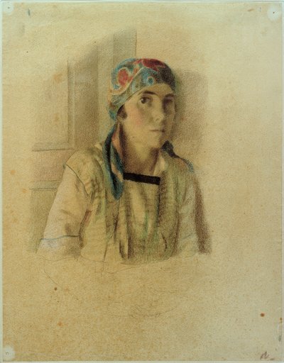 Girl with Headscarf by Otto Meyer Amden