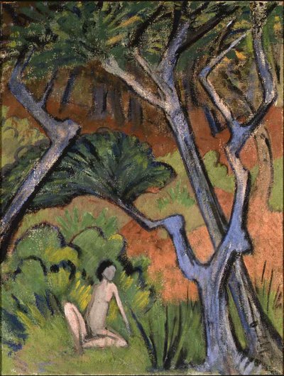 Forest Landscape with Nude, 1924 by Otto Mueller