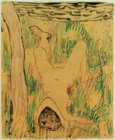Reclining Naked Girl by Otto Mueller