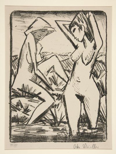 Two Women Bathing by Otto Mueller