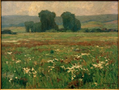 Poplars in Blooming Meadow by Otto Ubbelohde