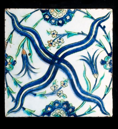 A 17th century Ottoman Tekfur ceramic tile by Ottoman School