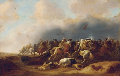 A Cavalry Engagement by Palamedes Palamedesz