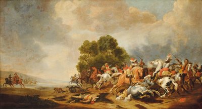 A Cavalry Skirmish by Palamedes Palamedesz