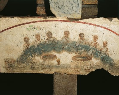 Eucharistic Banquet, Cubicula of the Sacraments by Paleo Christian