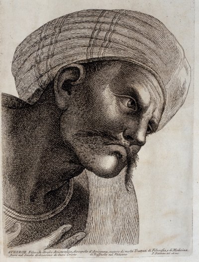 Averroes (engraving) by Paolo Fidanza
