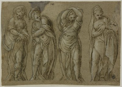 Four Standing Draped Female Figures by Paolo Farinati
