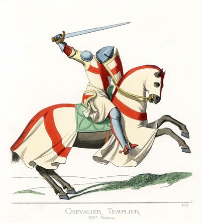 A knight templar on horseback by Paolo Mercuri