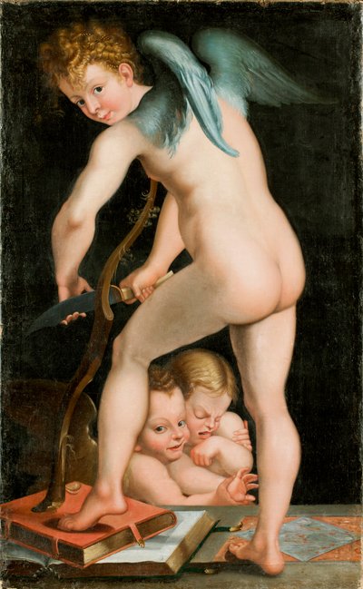Bow-carving Cupid, Between 1534 and 1540 by Parmigianino