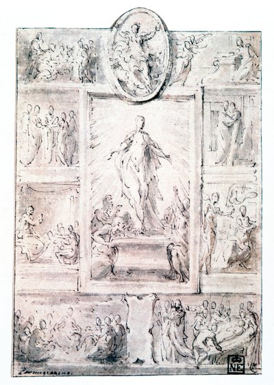 Composition Sketch, c. 1513-1540 by Parmigianino