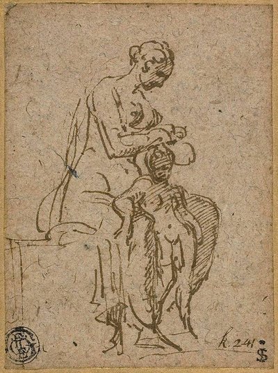 Woman Delousing a Child by Parmigianino