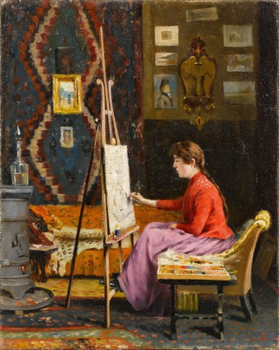 Girl Painter and Her Studio by Pasha