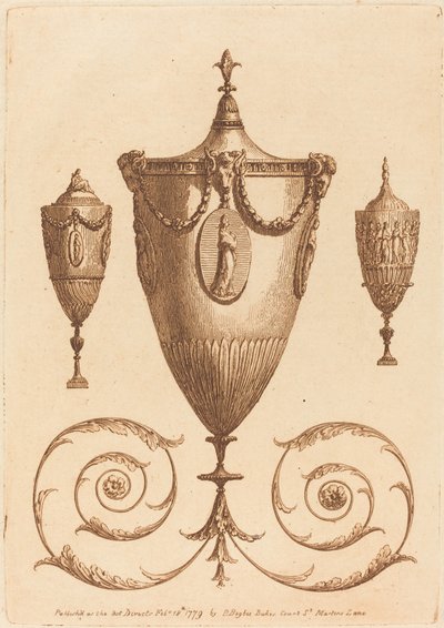 Three Classical Vases, One with Flourishes by Patrick Begbie