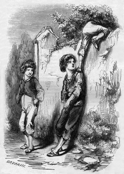Polyte and Zozo Stealing Plums by Paul (after) Gavarni