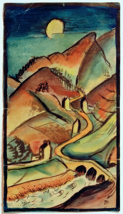 Nocturnal Mountain Landscape by Paul Adolf Seehaus