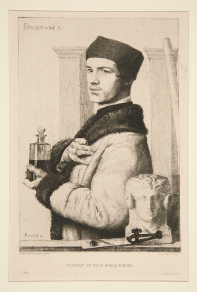 Portrait of Felix Bracquemond by Paul Adolphe Rajon