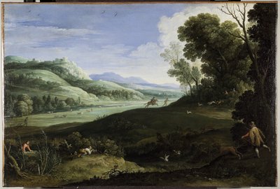 Landscape with Hunters by Paul Brill or Bril