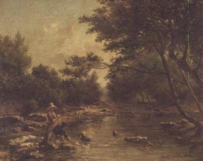 River Landscape with Washerwomen by Paul Camille Guigou