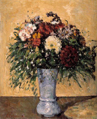 Flowers in a Blue Vase, 1873-1875 by Paul Cézanne