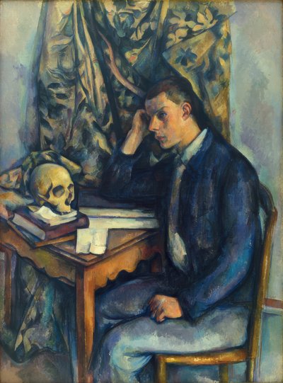 Young Man with a Skull by Paul Cézanne