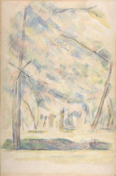 Landscape (recto), Sketch of rocks (verso) by Paul Cézanne