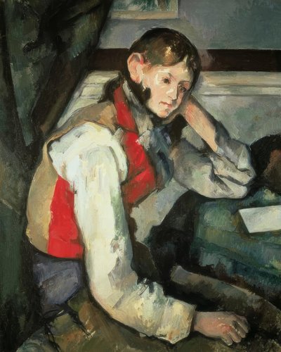 P. Cézanne, Young Man with Red Vest by Paul Cézanne