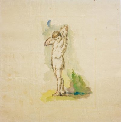 Standing Bather with Arms Crossed Behind Neck by Paul Cézanne