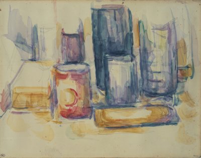 Kitchen Table: Pots and Bottles by Paul Cézanne