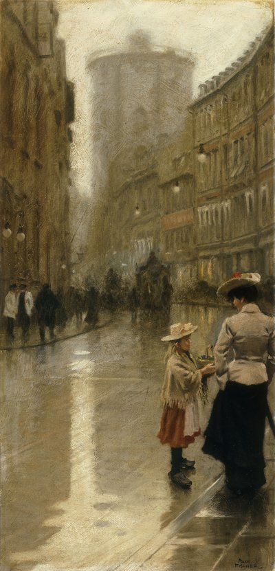 The Young Flower Vendor by Paul Fischer