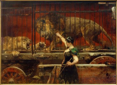 P. Meyerheim, The Jealous Lioness by Paul Friedrich Meyerheim