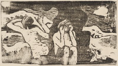 At the Black Rocks by Paul Gauguin