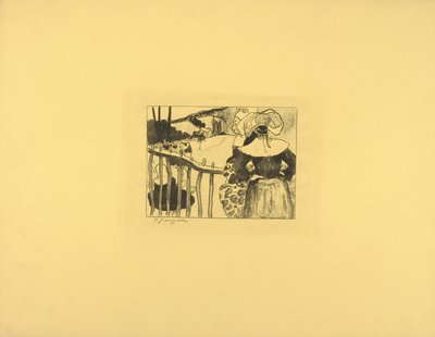 Breton Women by a Fence by Paul Gauguin