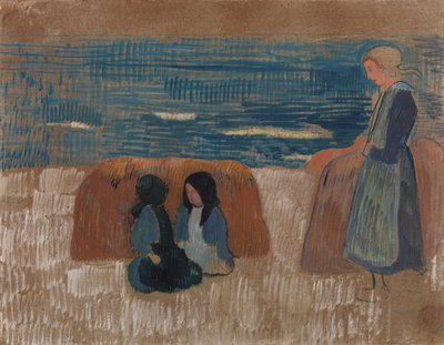 Breton Women by the Sea by Paul Gauguin